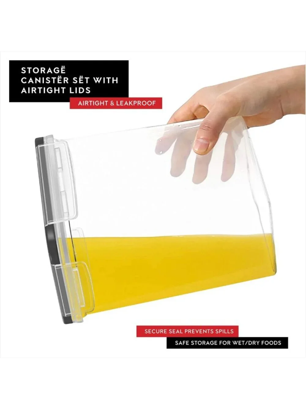 Airtight Cereal Storage Containers Set of 4 - Kitchen Organization Canisters
